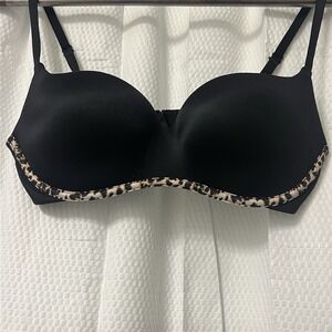Victorias Secret Lingerie Valentine Sexy Balconet Bra Leopard Bottom‎ Stripe EC